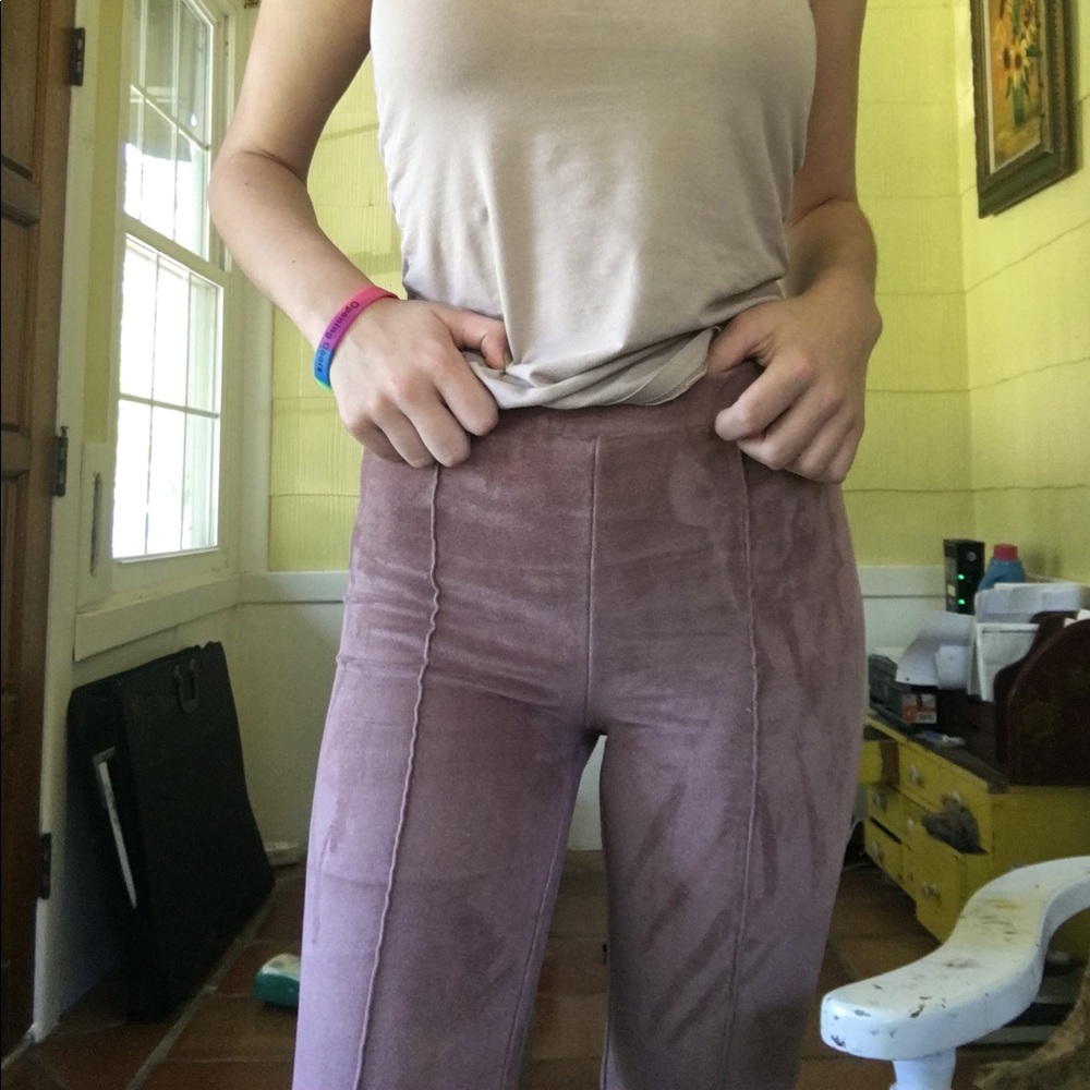 Faux suede leggings